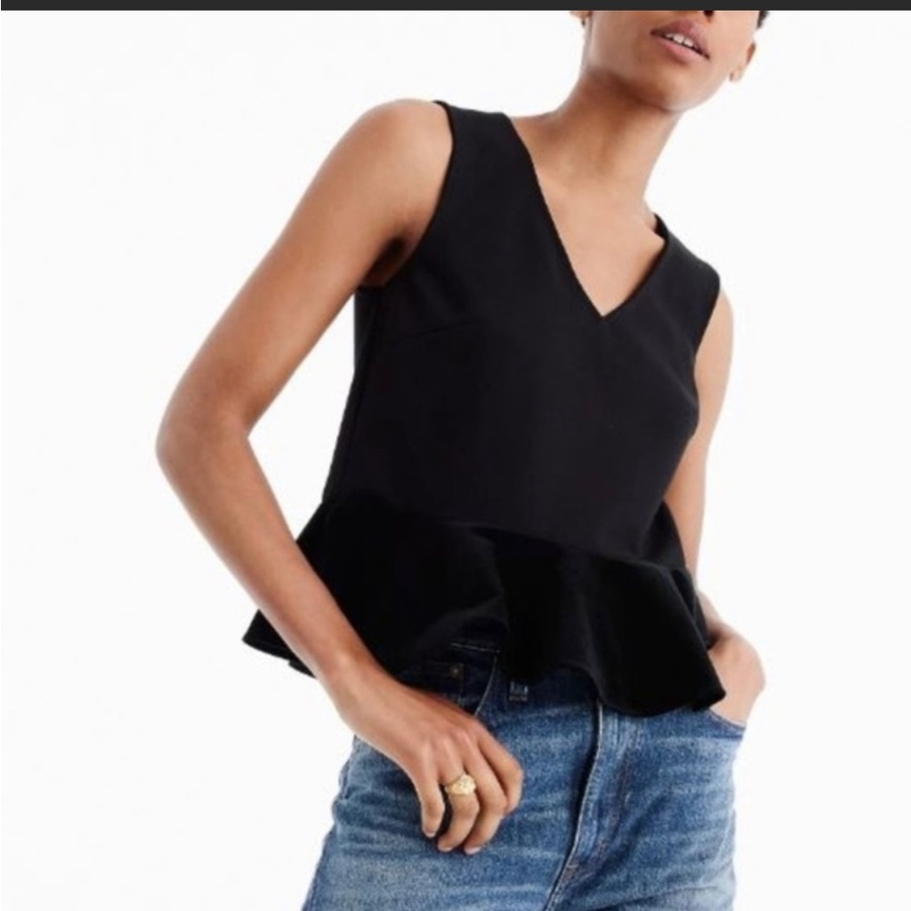 J Crew Velvet Peplum Sleeveless Top